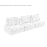 3-seater sectional fabric sofa Manera