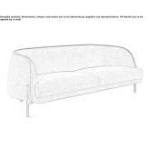 Sofa materiałowa 3-osobowa Kutina