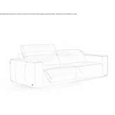 3-seater upholstered leather sofa with headrest Agramunt