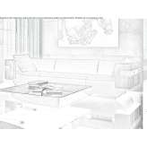 Leather 3-seater sofa Vari