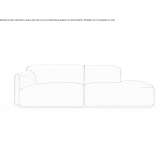 Modułowa 2-osobowa sofa materiałowa Cisla