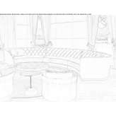 Curved sectional sofa Gragnano