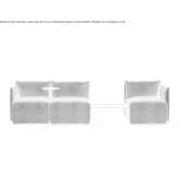 Fabric sectional sofa with integrated table Porlock