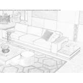 Leather 3-seater sofa Chaulnes