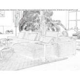 Sofa materiałowa z szezlongiem Havirov