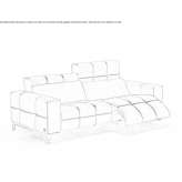 Pikowana 3-osobowa skórzana sofa z podnóżkiem Bolatice