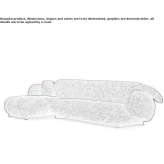 Sofa materiałowa z szezlongiem Desa