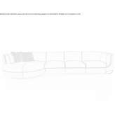 Sofa ze skóry i tkaniny z szezlongiem Lebus