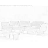 Modular 3-seater fabric sofa Genelard