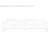 Sofa materiałowa segmentowa 4-osobowa Suffern