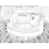 Curved leather sofa Gragnano