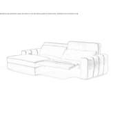 Modular fold-out leather sofa with chaise longue Penne