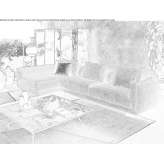 Fabric sofa with chaise longue Hadol
