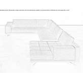Narożna rozkładana sofa materiałowa z szezlongiem Bosia