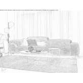 3-seater fabric sofa with headrest Frystak