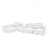 Sofa materiałowa segmentowa z szezlongiem Orel