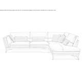 Leather sectional sofa with chaise longue Gillett