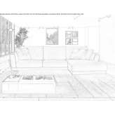 Sectional fabric sofa with a chaise longue Portneuf