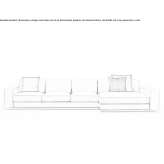 Sofa materiałowa segmentowa z szezlongiem Brorup