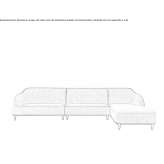 Sofa materiałowa segmentowa z szezlongiem Udomlya