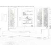 3-seater sectional fabric sofa with a chaise longue Baulon