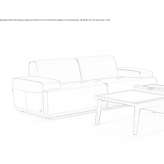 Leather 3-seater sofa Sonson