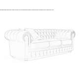 Chesterfield style fabric sofa Mohall