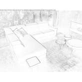 Corner velvet sofa Baulon