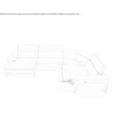Sofa materiałowa z szezlongiem Monterde