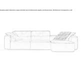 Leather sectional sofa with chaise longue Abrigada