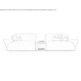 Sectional fabric sofa with coffee table Sinekli
