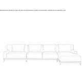 Fabric sofa with chaise longue Gebiz