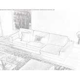 Fabric sofa with chaise longue Baulon