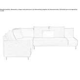 4-seater corner sofa with integrated magazine rack Caslav