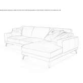 Leather sectional sofa with chaise longue Xhoris