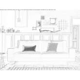Sofa materiałowa 3-osobowa Baulon