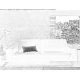 Sofa materiałowa 3-osobowa na podstawie sanek Baulon