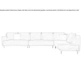 6-seater sectional sofa with integrated magazine rack Caslav