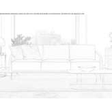 Leather 3-seater sofa Adala