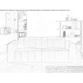 Sofa materiałowa 2-osobowa z zagłówkiem Baulon