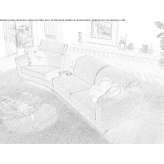 Sectional fabric sofa with coffee table Samayac