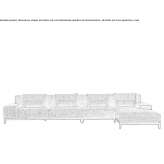 Fabric sofa with chaise longue Gebiz