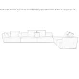 Corner sectional sofa in fabric Tado