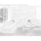 Segmentowa sofa materiałowa Aricagua