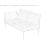 Modular 2-seater fabric sofa Tonya