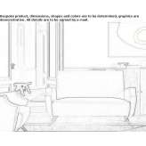 Two-seater, upholstered fabric sofa Baulon