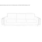 3-seater velvet sofa with integrated magazine rack Acatepec