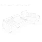 Leather sectional sofa with chaise longue Samayac