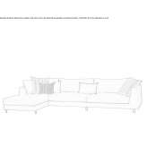 Sofa materiałowa z szezlongiem Watchet