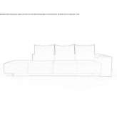 Sectional modular 4-seater fabric sofa Formosa